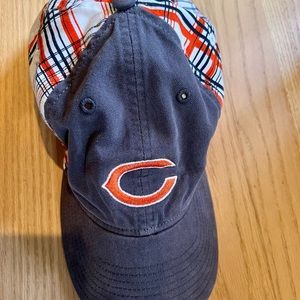 reebok. plaid navy / orange chicago bears hat 🐻